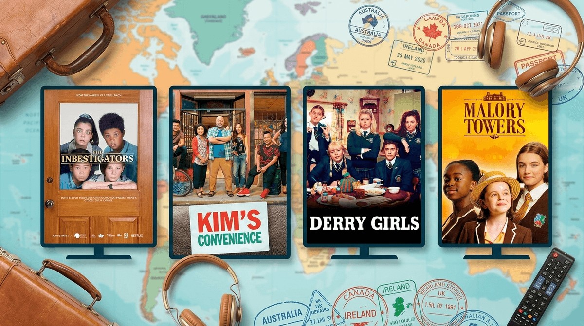 Illustration for Passport to Punchlines: Why Your Kid’s Next Favorite Sitcom Might Be International