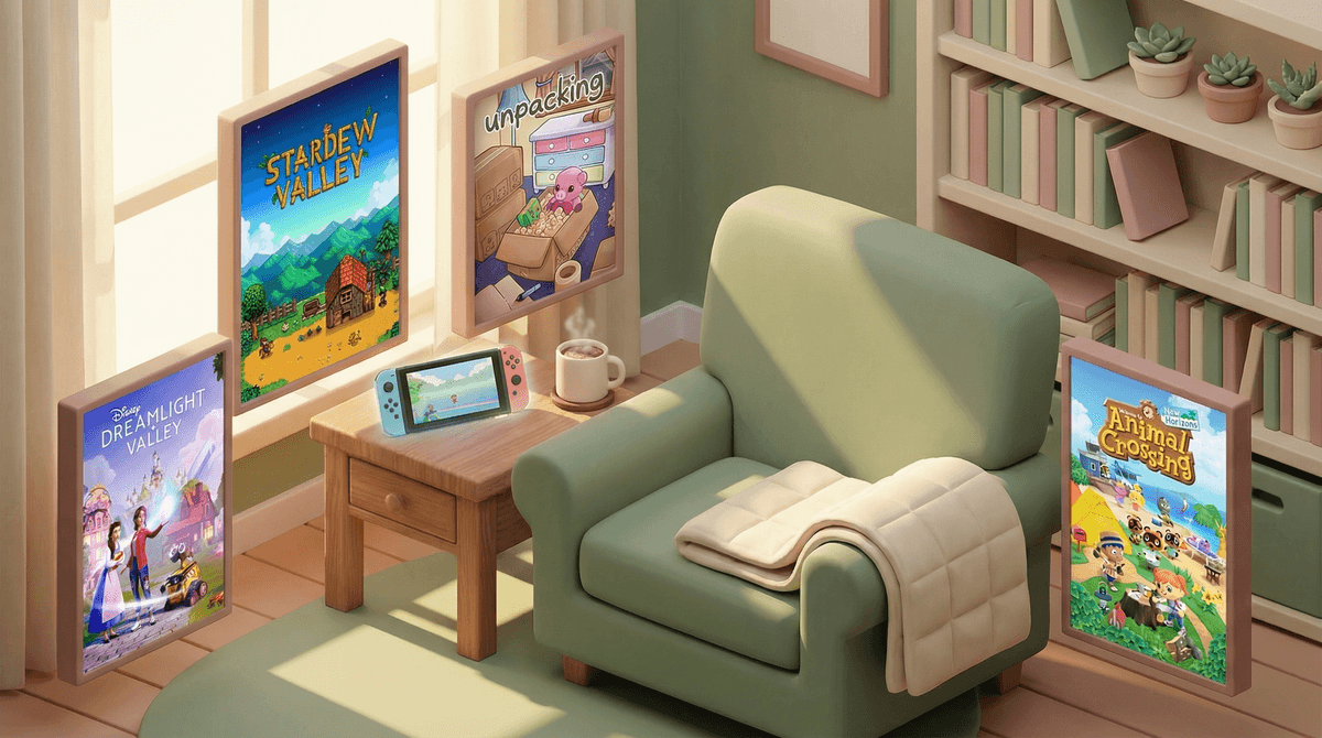 Illustration for Animal Crossing and the World of Cozy Games