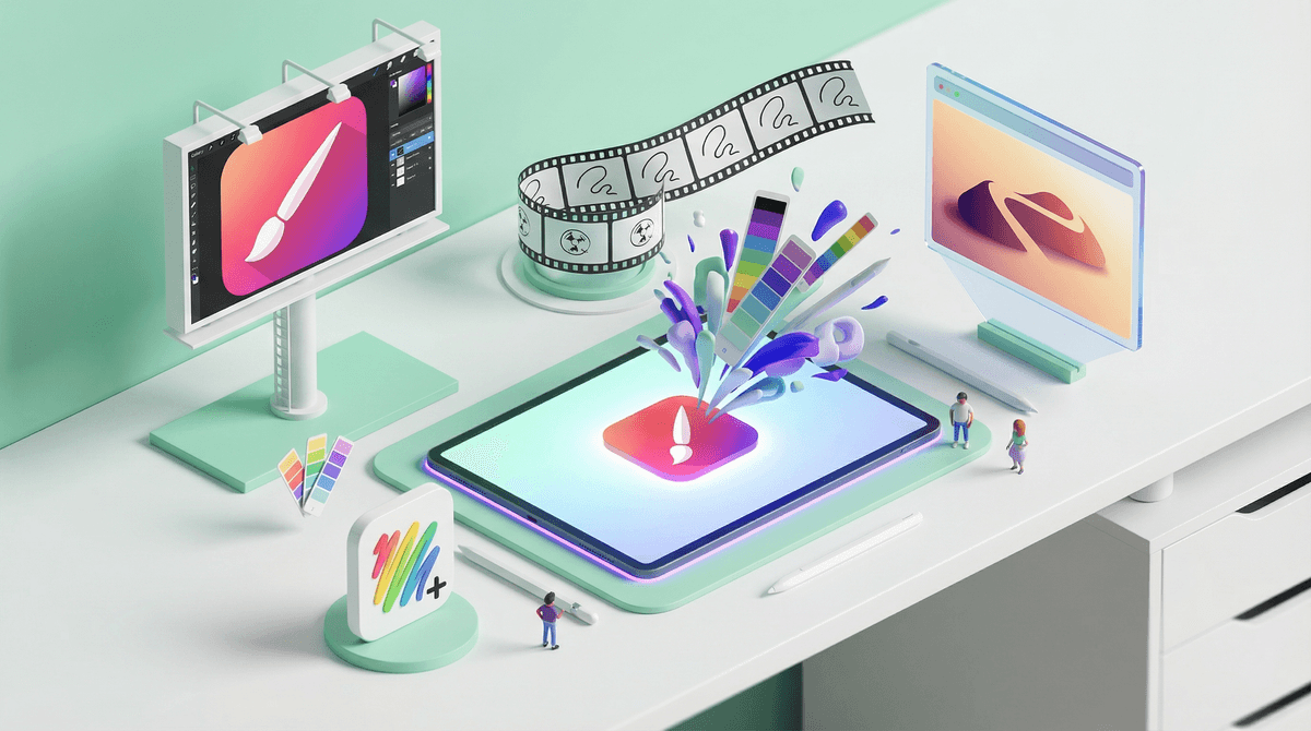 Illustration for Art-Making Apps for Kids: Creativity Without the Chaos