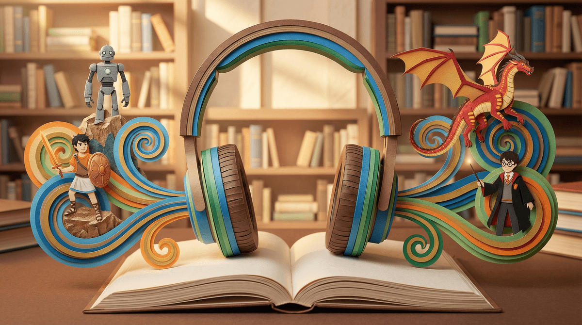 Illustration for Ears vs. Eyes: Why Your Kid’s Audiobook Obsession Isn’t “Cheating”