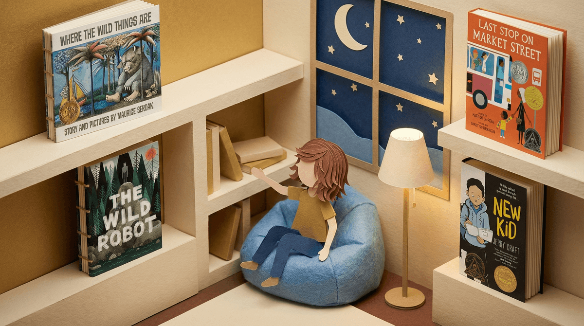 Illustration for Award-Winning Books for Kids: Building a Home Library That Matters