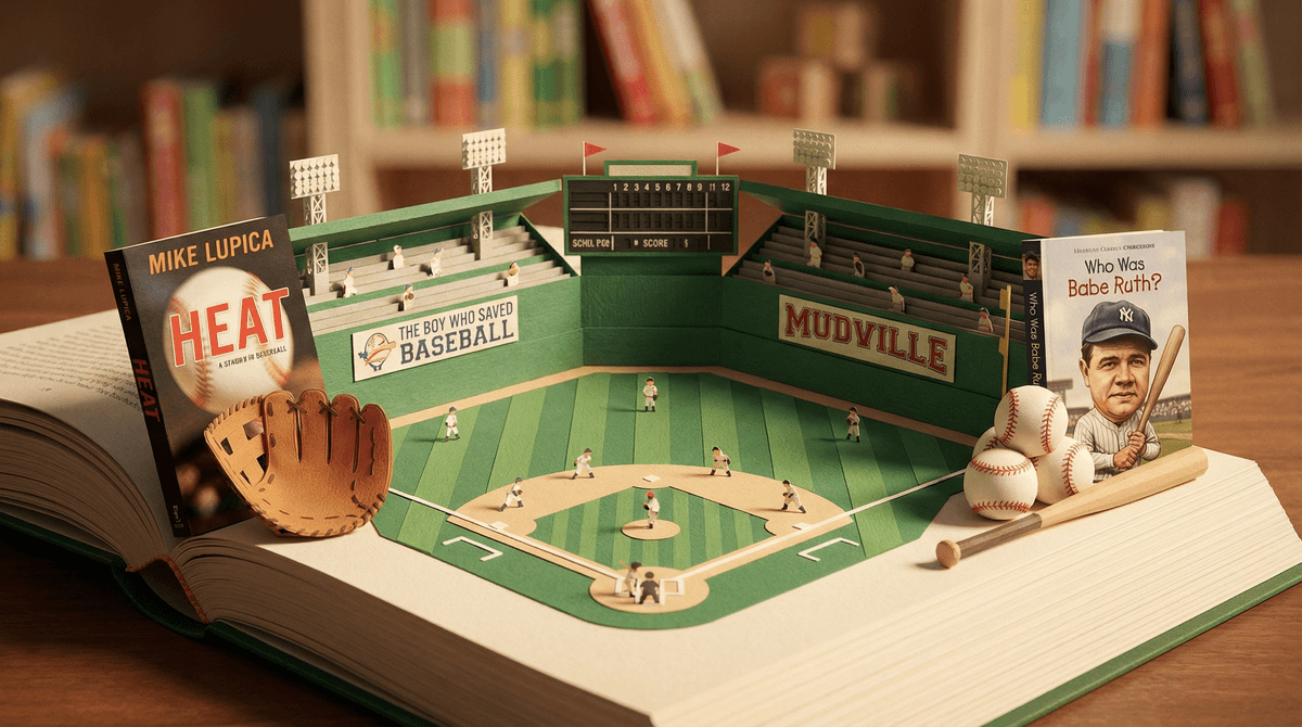 Illustration for Baseball Books for Kids: Building a Love of Reading Through America's Pastime