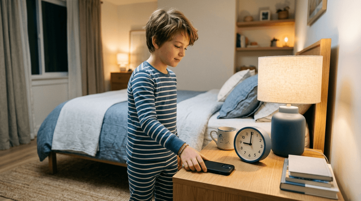 Illustration for Consistent Bedtimes Protect Sleep Better than Screen Time Limits