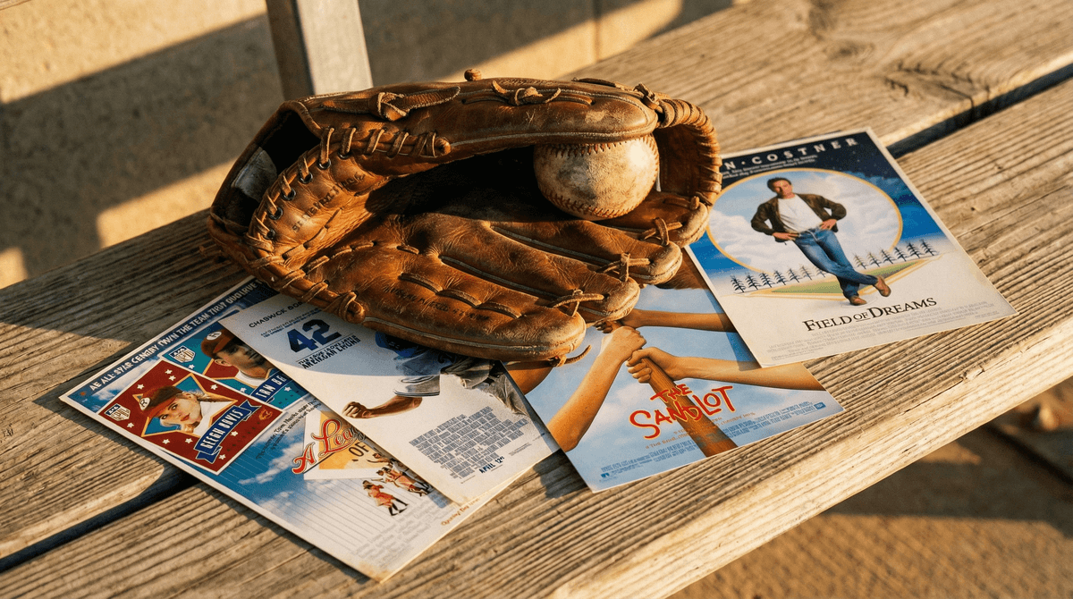 Illustration for 15 Best Baseball Movies for Kids: Rated G and PG Classics