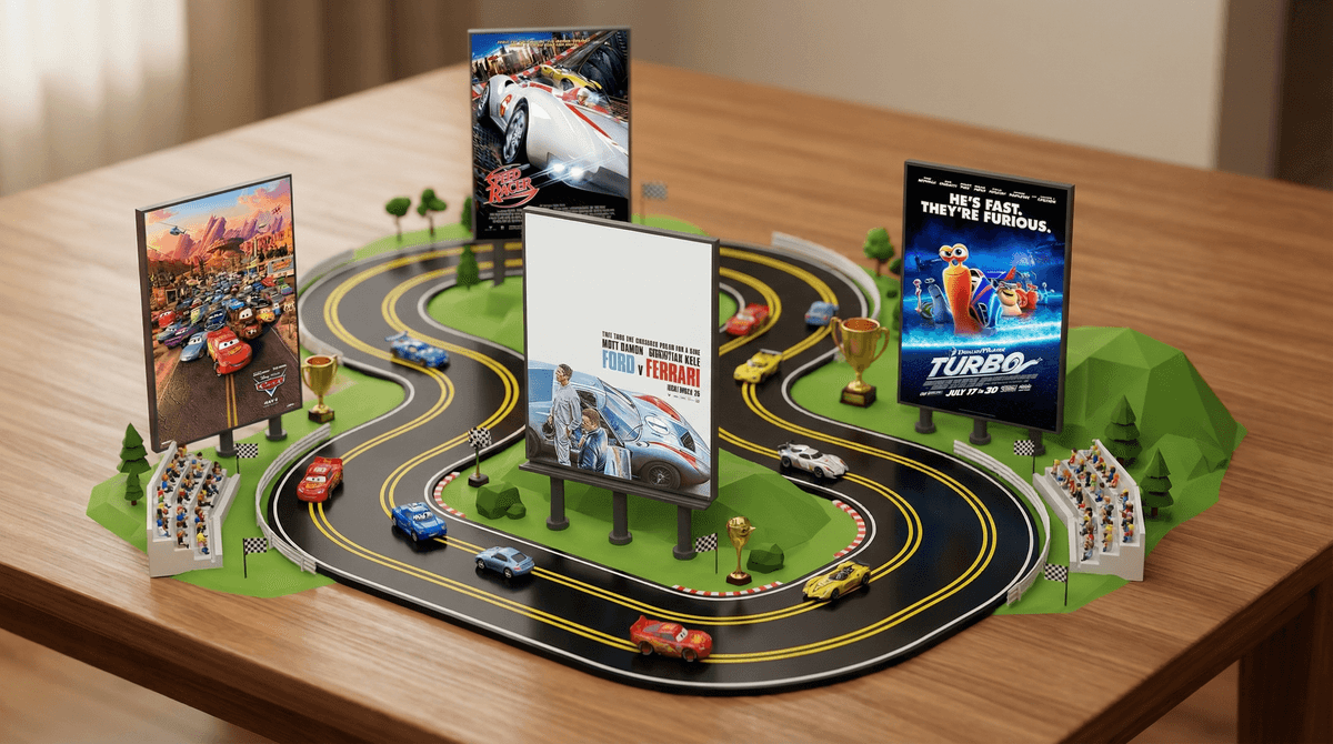 Illustration for 15 Best Car Racing Movies for Kids: Ranked by Age Group