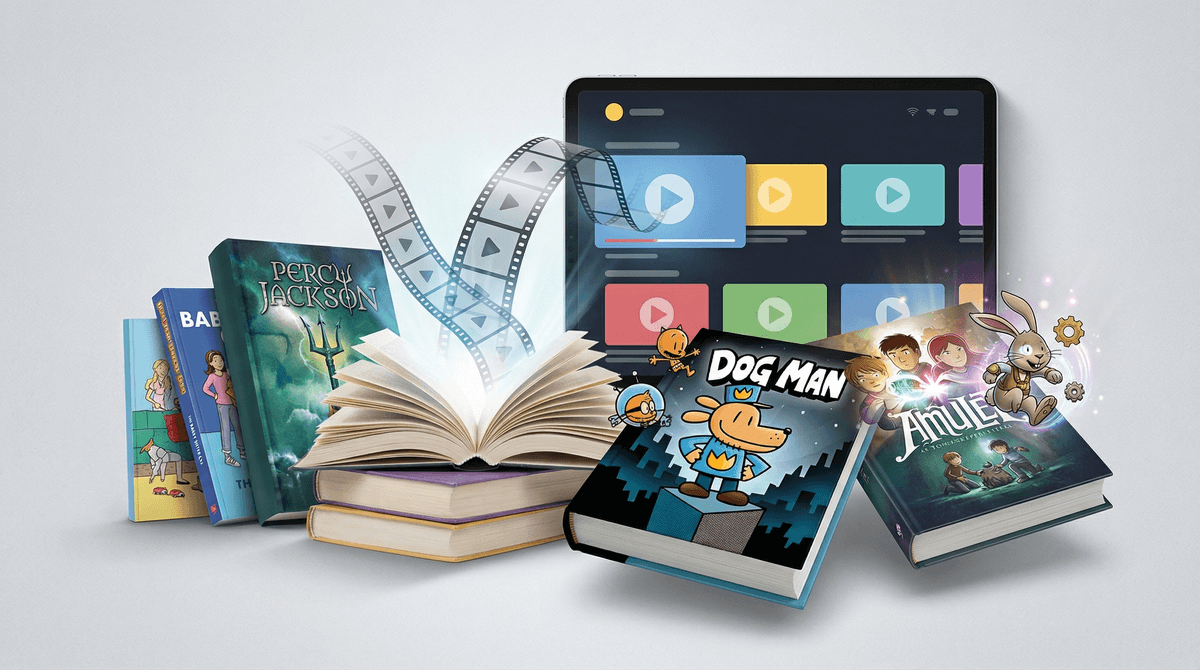 Illustration for From Page to Screen: Chapter Books and Graphic Novels Your Kids Can Read AND Watch