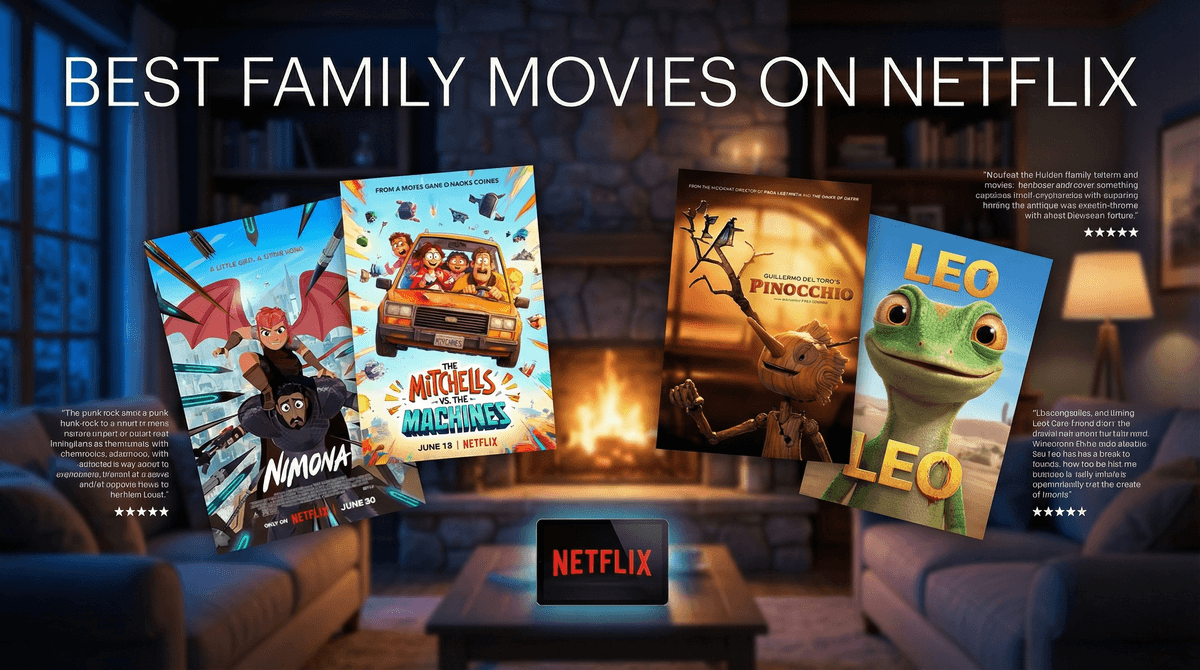 Illustration for Best Family Movies Streaming on Netflix December 2025