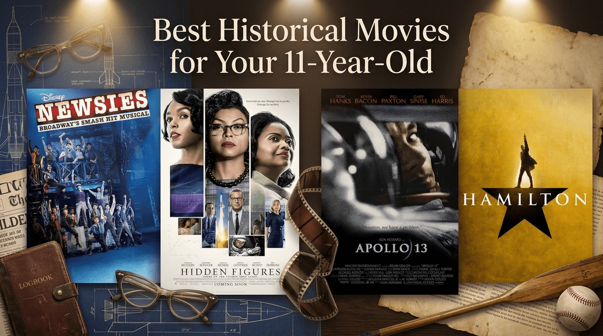 Illustration for 12 Best Historical Movies for Kids: Ranked by Age Group