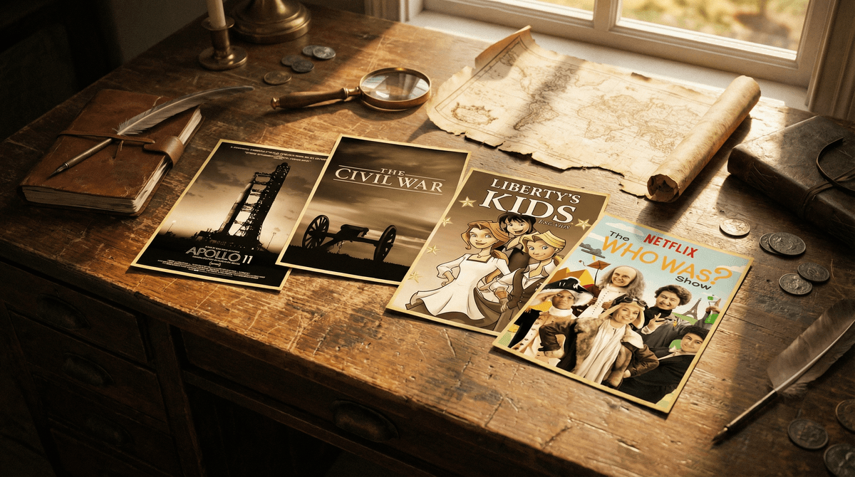 Illustration for 15 Best History Documentaries for Kids Ranked by Age