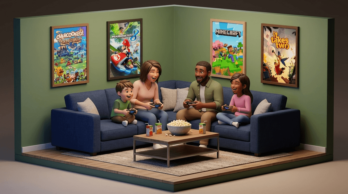 Illustration for Couch Co-op: The Best Local Multiplayer Games for Family Connection