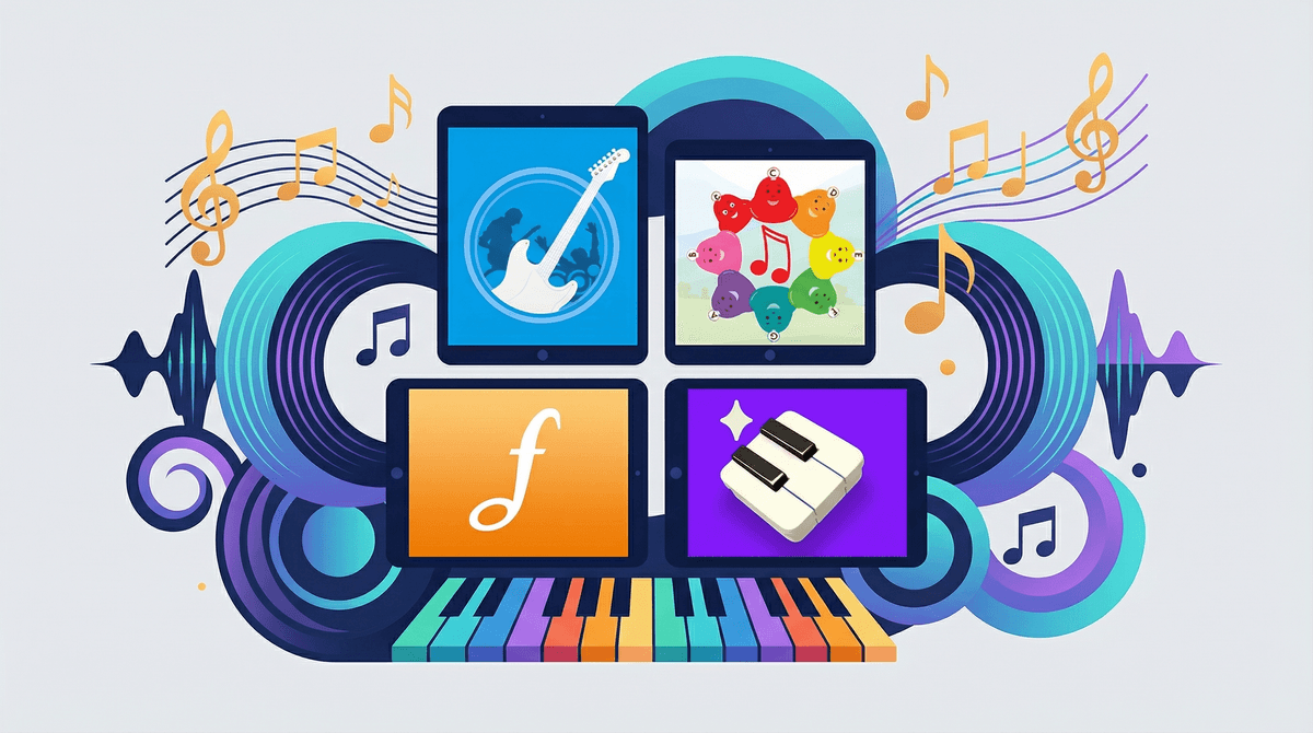 Illustration for 8 Best Music Learning Apps for Kids: Piano and Guitar Picks