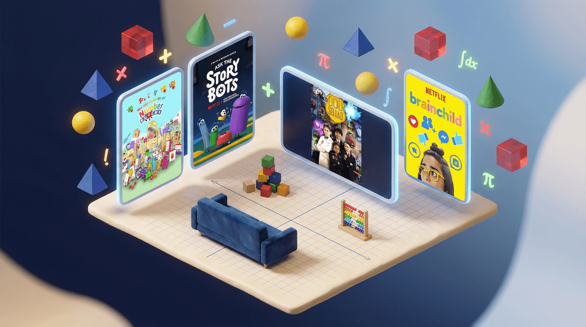 Illustration for Netflix Shows That Sneak Math Into Screen Time