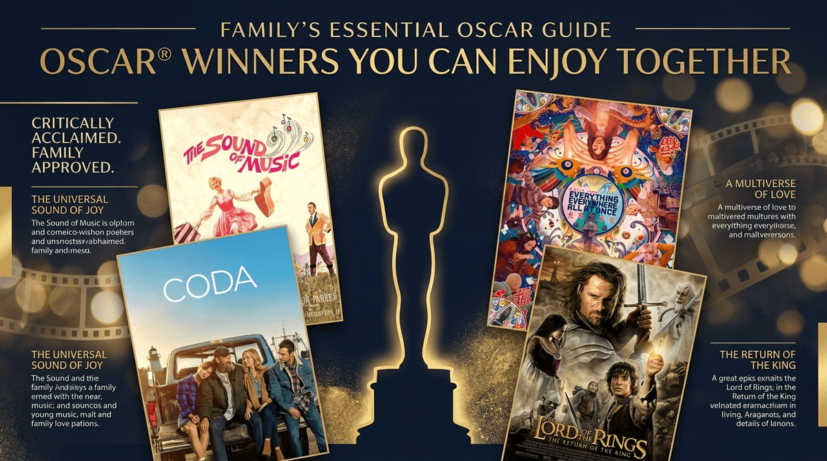 Illustration for Best Picture Winners: Which Oscar Favorites are Actually Family-Friendly?