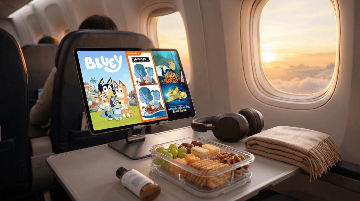 Illustration for Best Shows to Download on iPad for Long Flights with Elementary-Age Boys