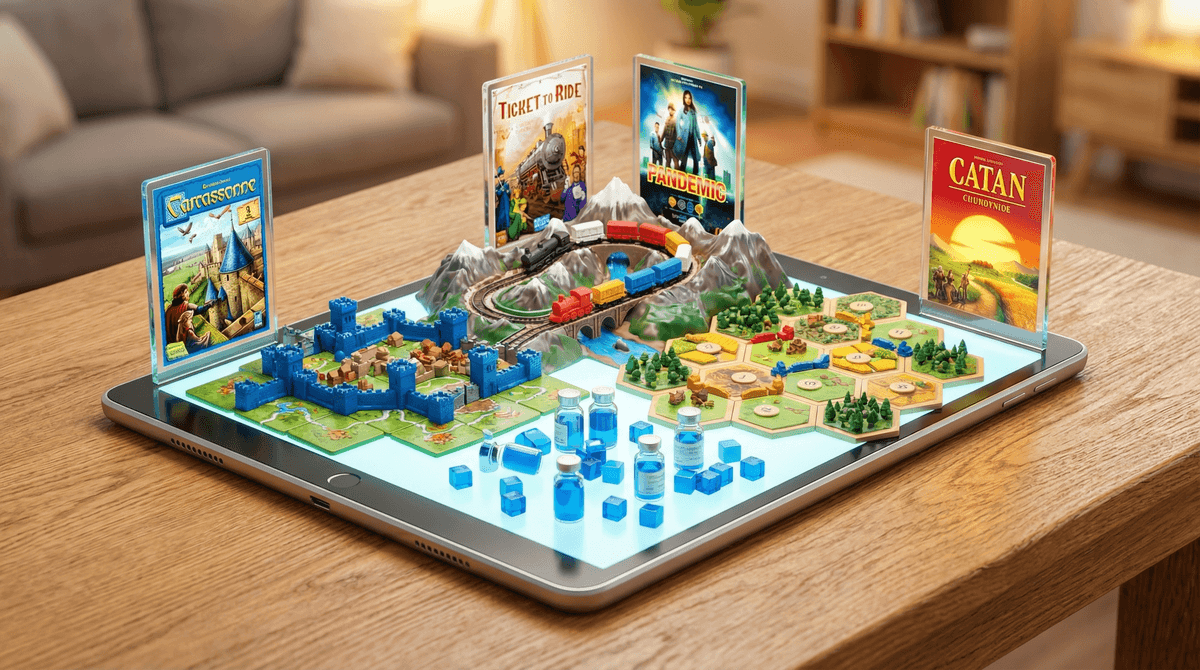 Illustration for Board Game Apps for Families: Digital Versions Worth Playing Together