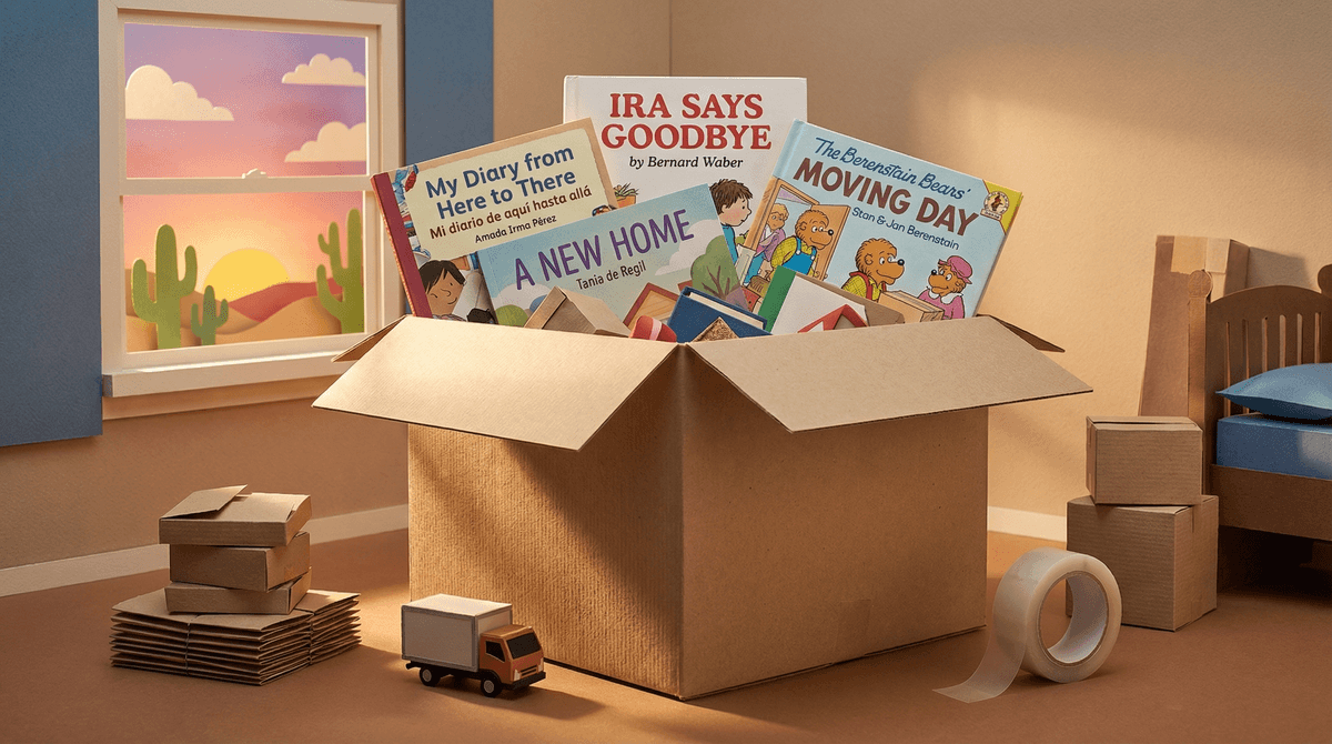 Illustration for Books About Moving: Stories to Help Kids Navigate Big Transitions