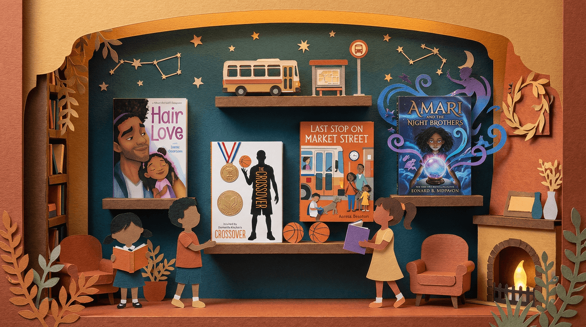 Illustration for Books with Characters of Color: Building a Diverse Home Library