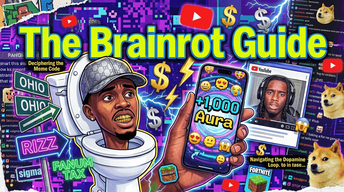 Illustration for Skibidi, 6-7, and Aura Farming: The Parent’s Field Guide to Brainrot