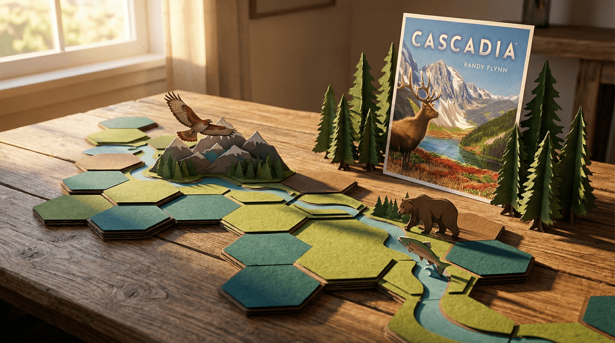 Illustration for Cascadia Solo Play: When Board Games Beat Screen Time