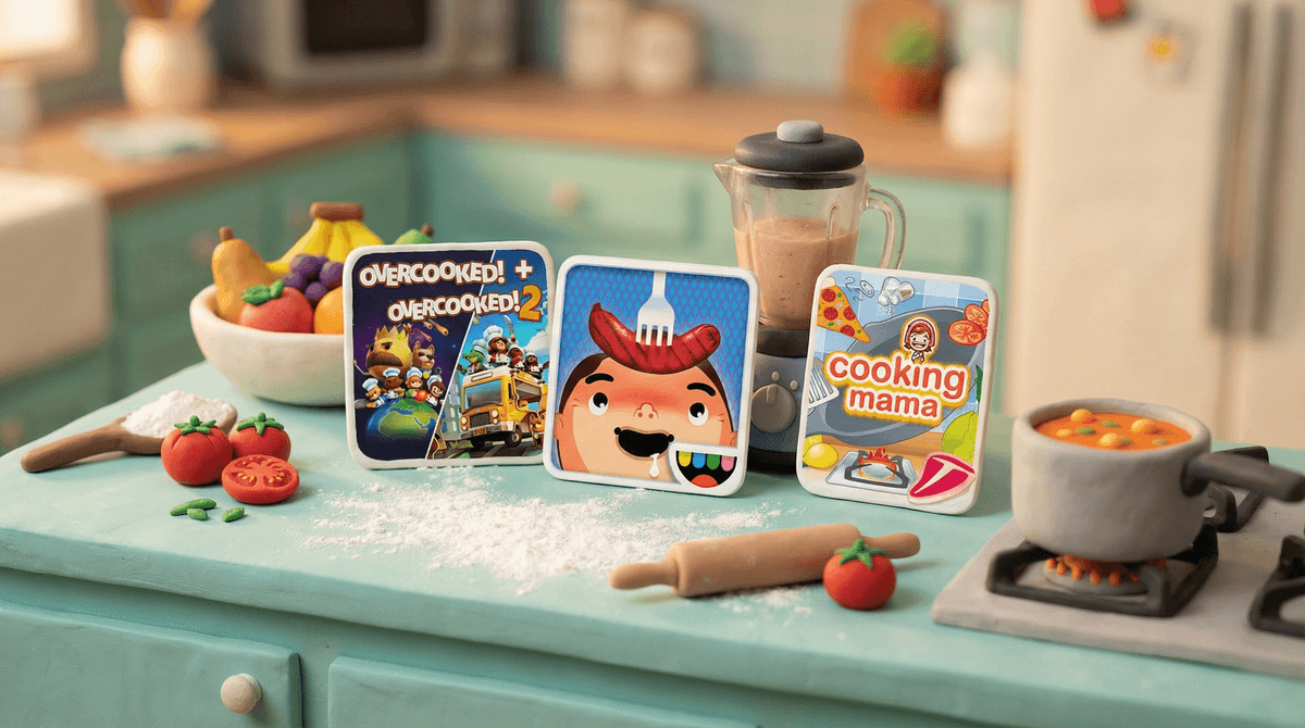 Illustration for Cooking Games and Apps: From Overcooked Chaos to Real Kitchen Skills