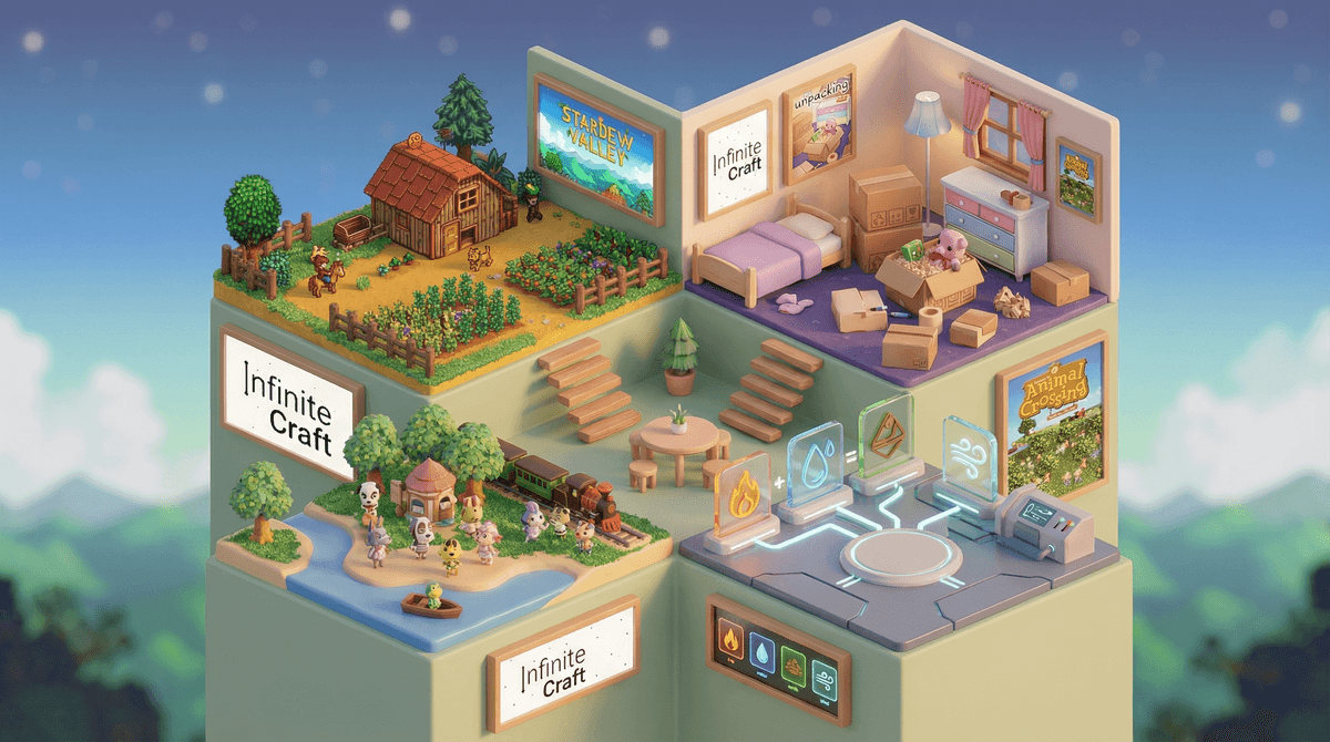 Illustration for Infinite Craft and the Rise of Cozy Creation Games