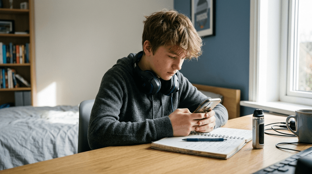 Illustration for Digital Behaviors and Vaping Overtake Traditional Smoking in Teens