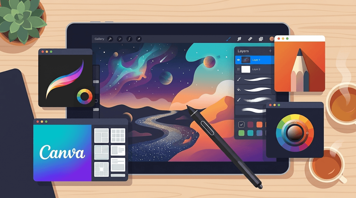 Illustration for From Scribbles to Studios: A Parent's Guide to Digital Art Apps