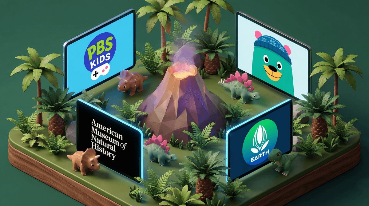 Illustration for Dinosaur Apps for Kids: Educational Fun or Just Digital Babysitting?