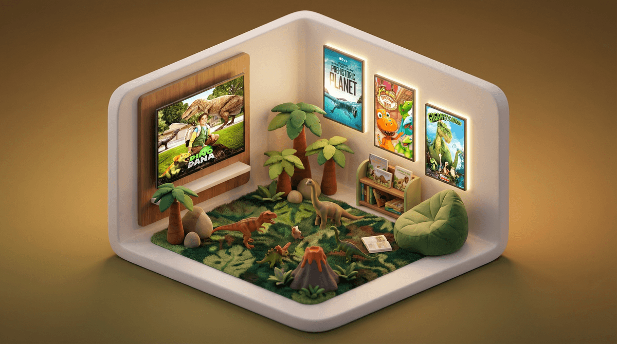 Illustration for Dinosaur TV Shows for Kids: From Educational Documentaries to Animated Adventures