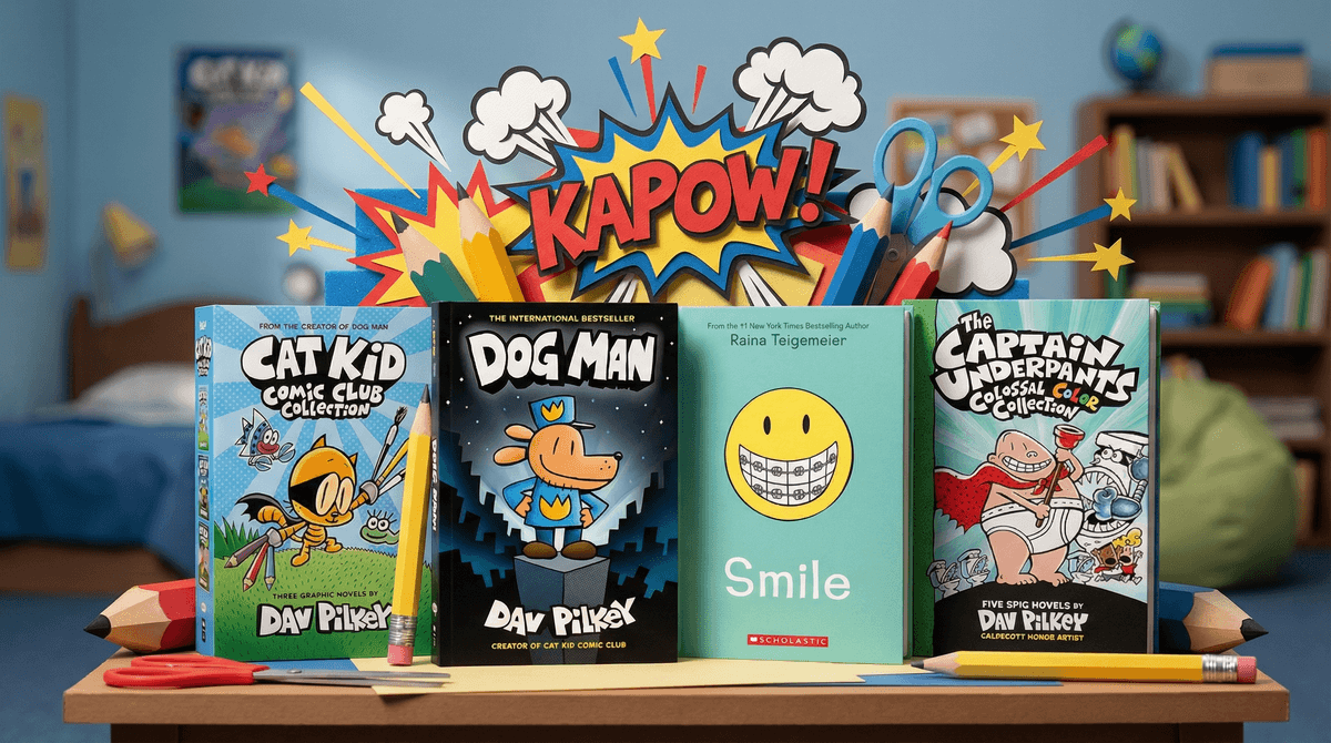 Illustration for Dog Man Age Range: Why These Books Are Best for Ages 7-10