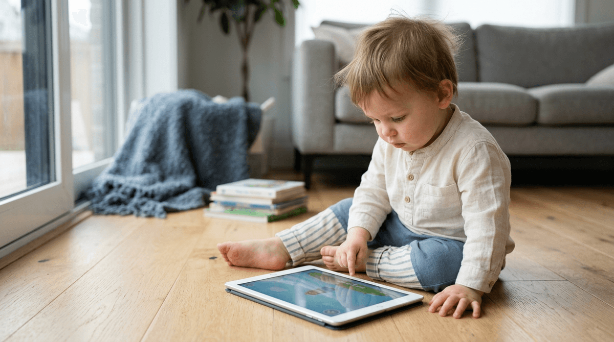 Illustration for Early Screen Time Doubles the Risk of Flagging for Autism Behaviors