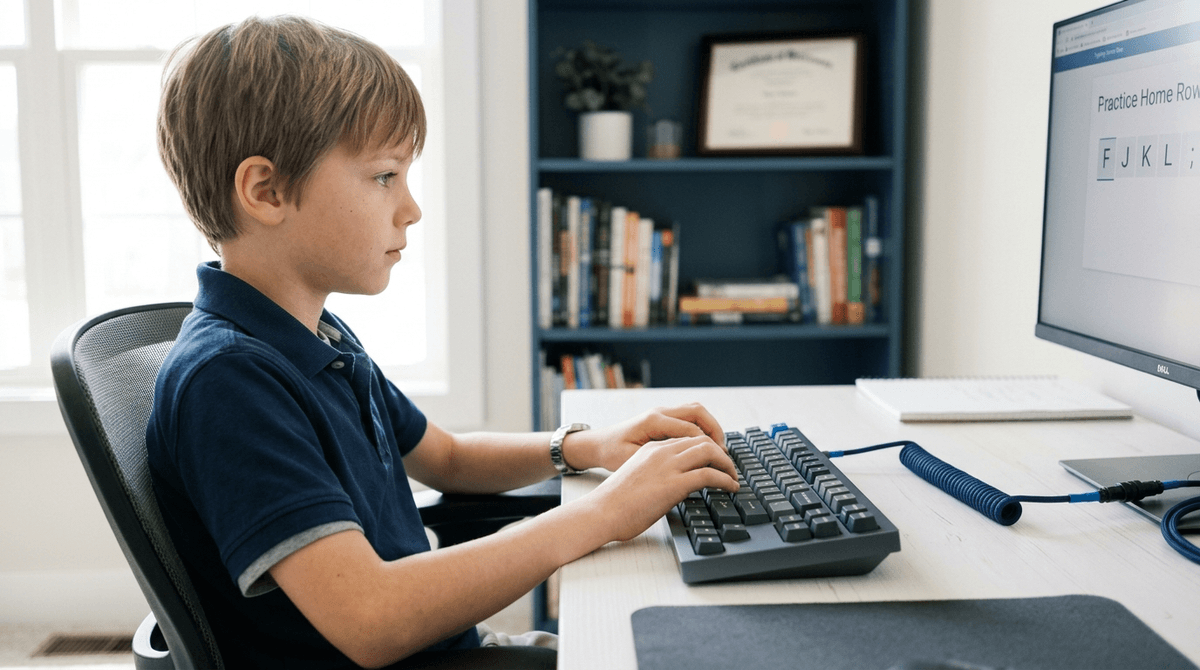 Illustration for Structured Keyboarding Instruction Beats Free Online Games for Elementary Students