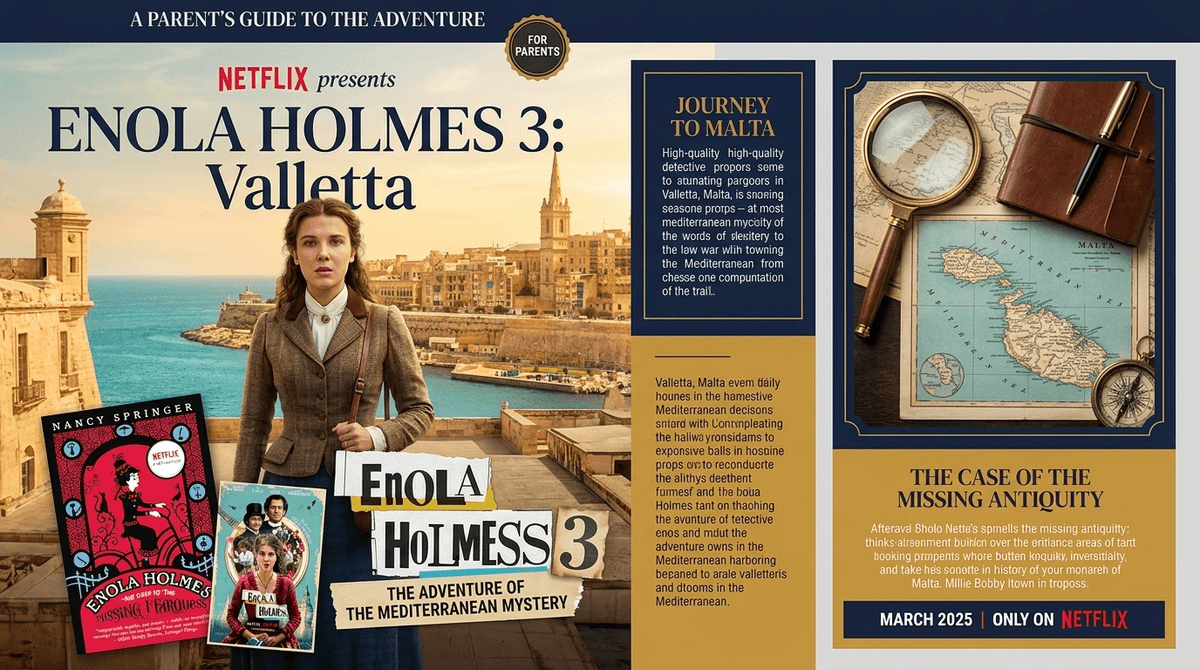 Illustration for Enola Holmes 3: Mysteries, Malta, and Mature Themes