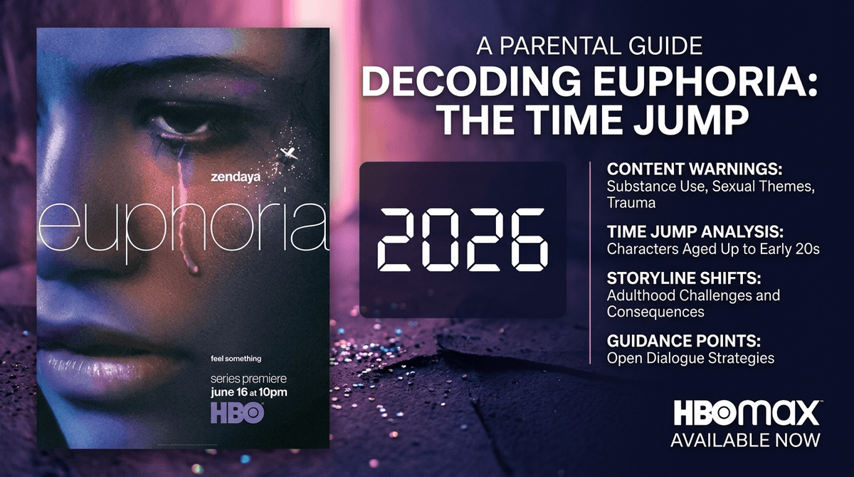 Illustration for Euphoria: Season 3, the 2026 Time Jump, and What Every Parent Needs to Know