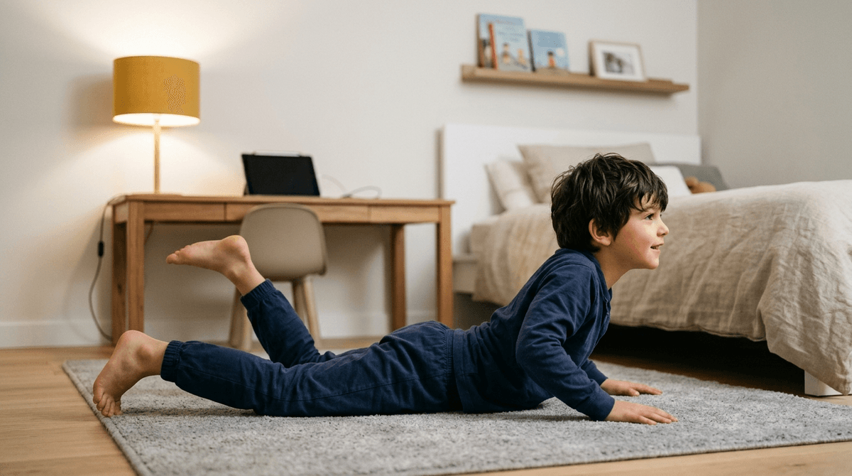 Illustration for Swapping 15 Minutes of Screens for Movement Helps Kids Fall Asleep Faster