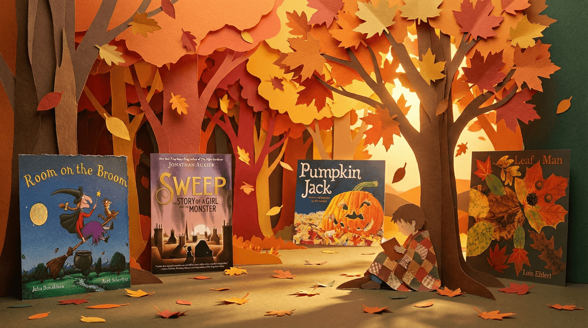 Illustration for Fall Books for Kids: Seasonal Reading Lists by Age