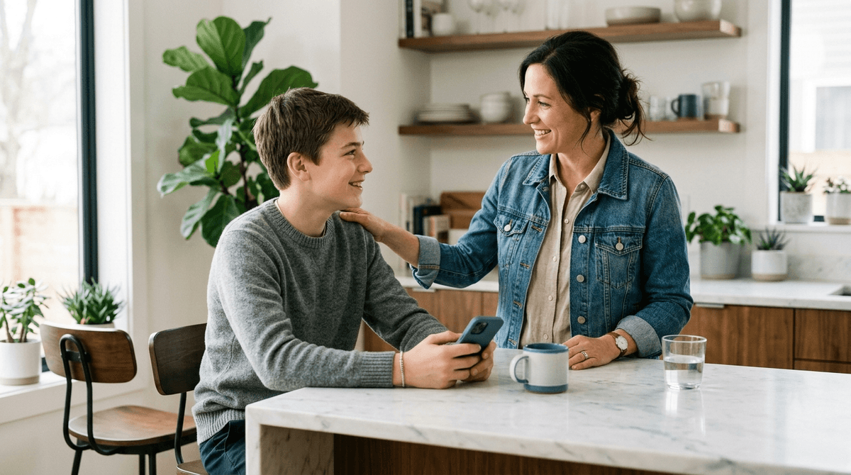 Illustration for Strong Family Support Protects Teens Facing Global Crisis Anxiety