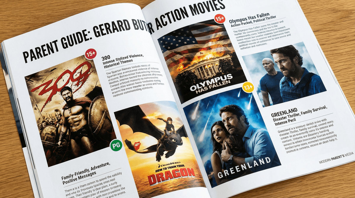 Illustration for Gerard Butler Action Movies: Which Ones Are Actually OK for Your Son?