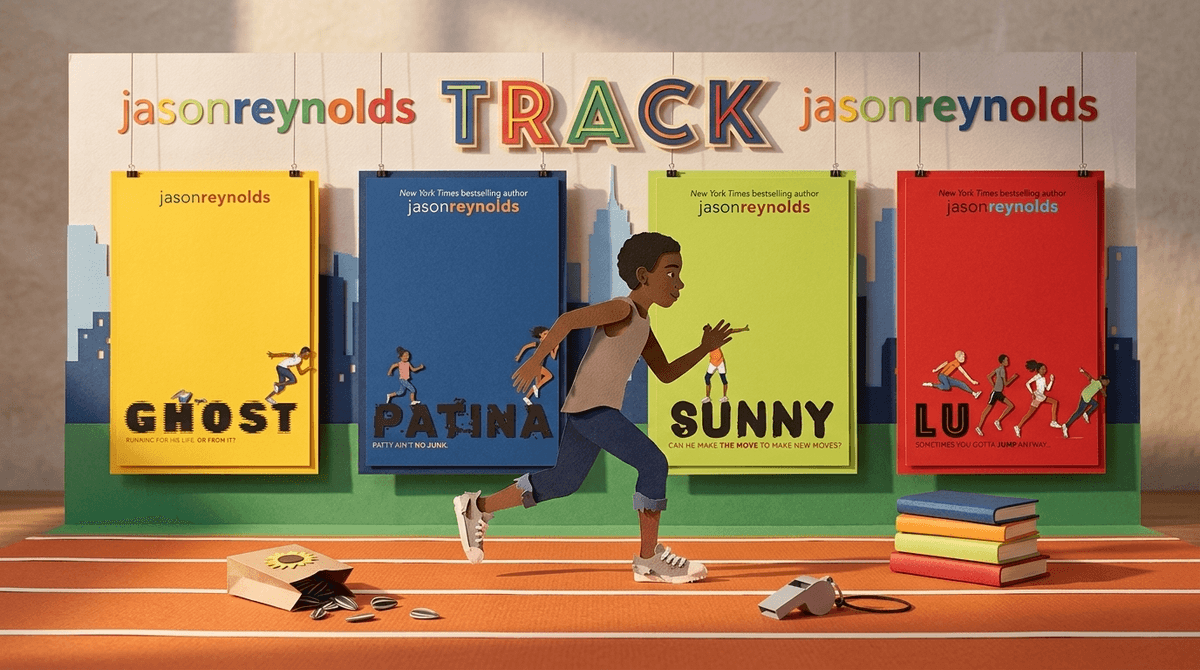 Illustration for Ghost by Jason Reynolds Age Rating: Best for Ages 10+