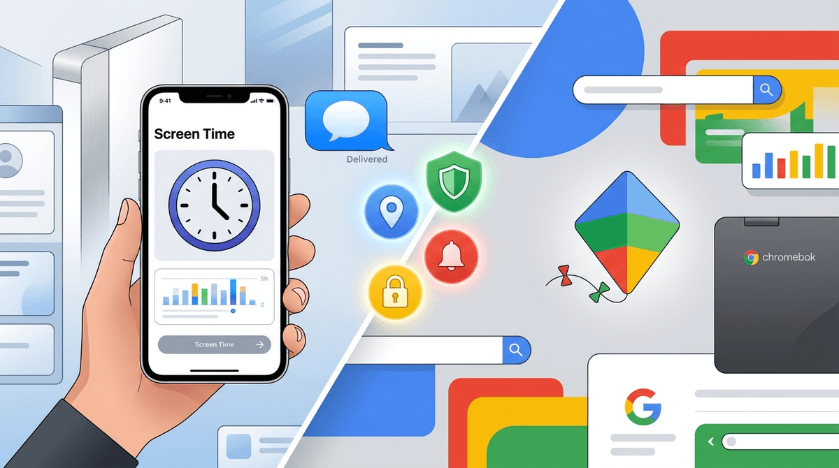 Illustration for Google Family Link vs Apple Family Sharing: The Verdict