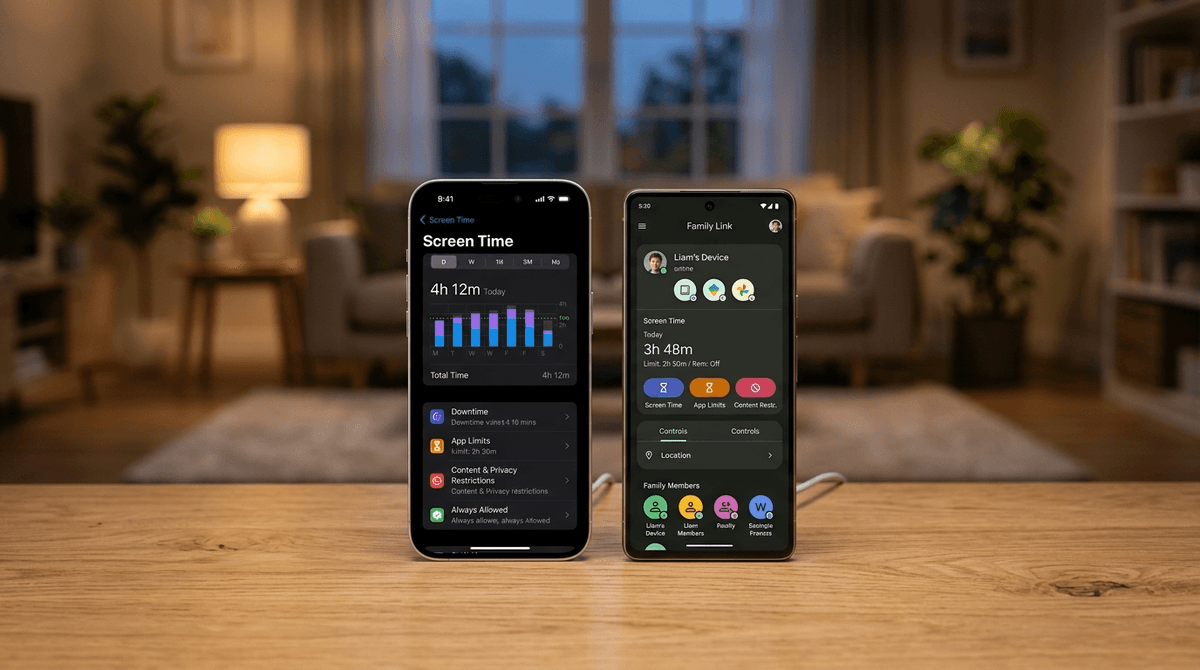 Illustration for Google Family Link vs Apple Screen Time: 2026 Comparison