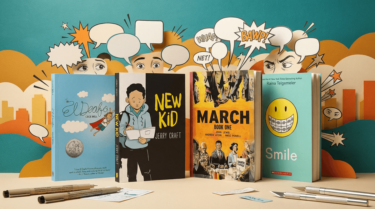 Illustration for Graphic Novels and Memoirs: A Parent's Guide to Visual Storytelling