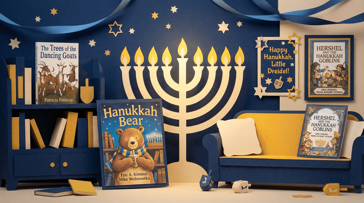 Illustration for Hanukkah Books for Kids: A Parent's Guide to Celebrating the Festival of Lights Through Stories
