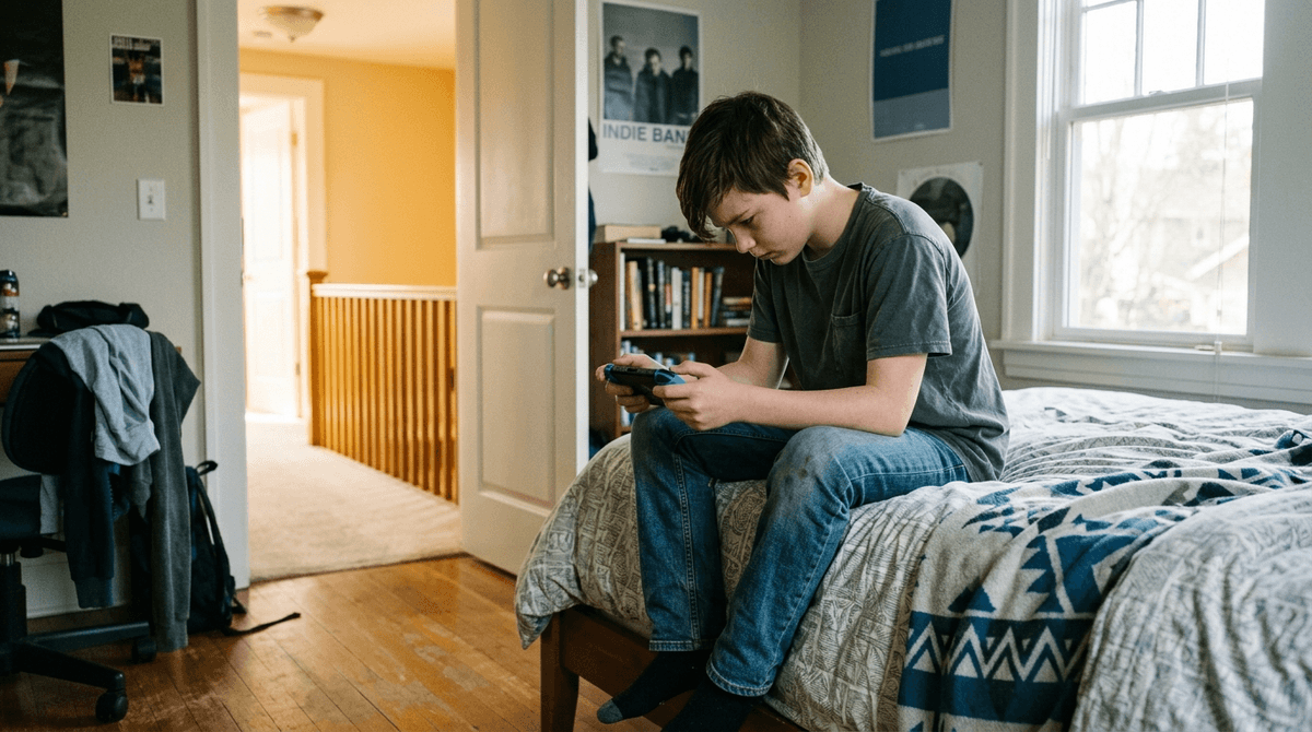 Illustration for Screenwise guide: Harsh Discipline Doubles Gaming Disorder Risk in Middle School Boys