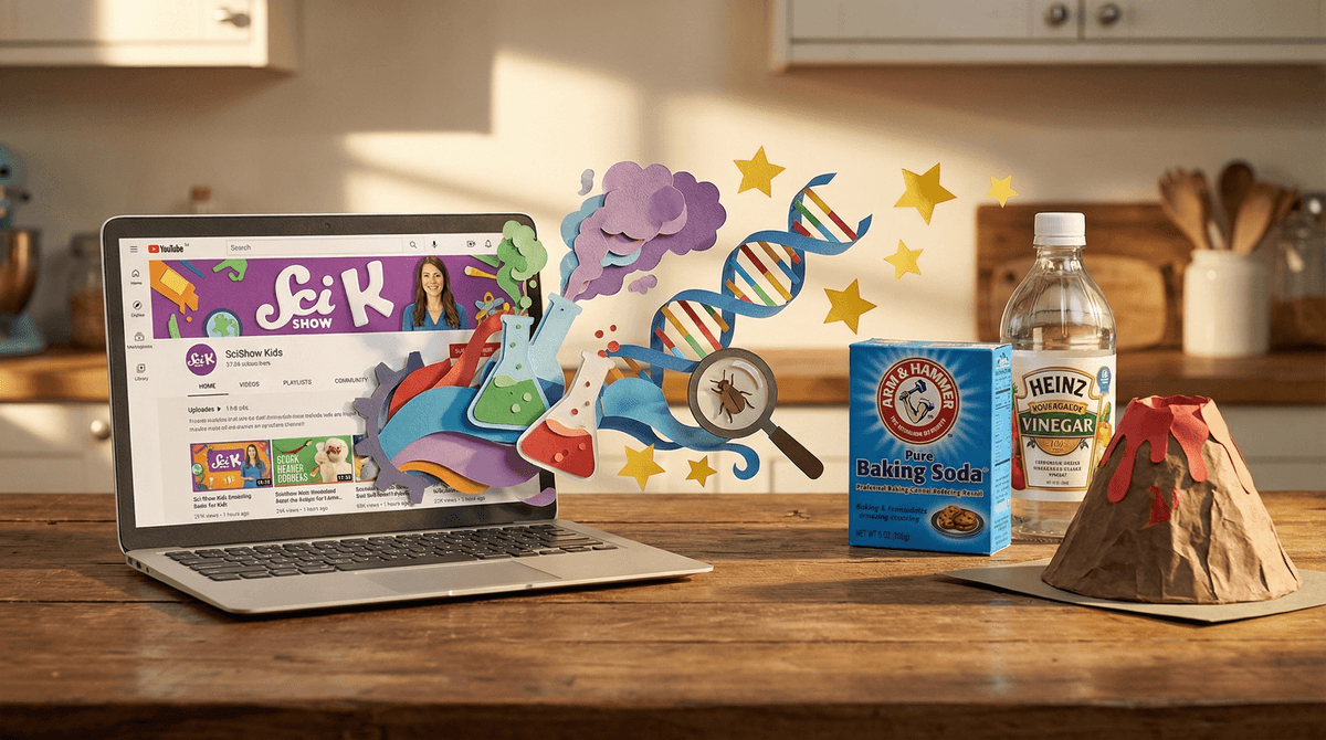 Illustration for From SciShow Kids to Kitchen Science: Turning Screen Time into Hands-On Experiments