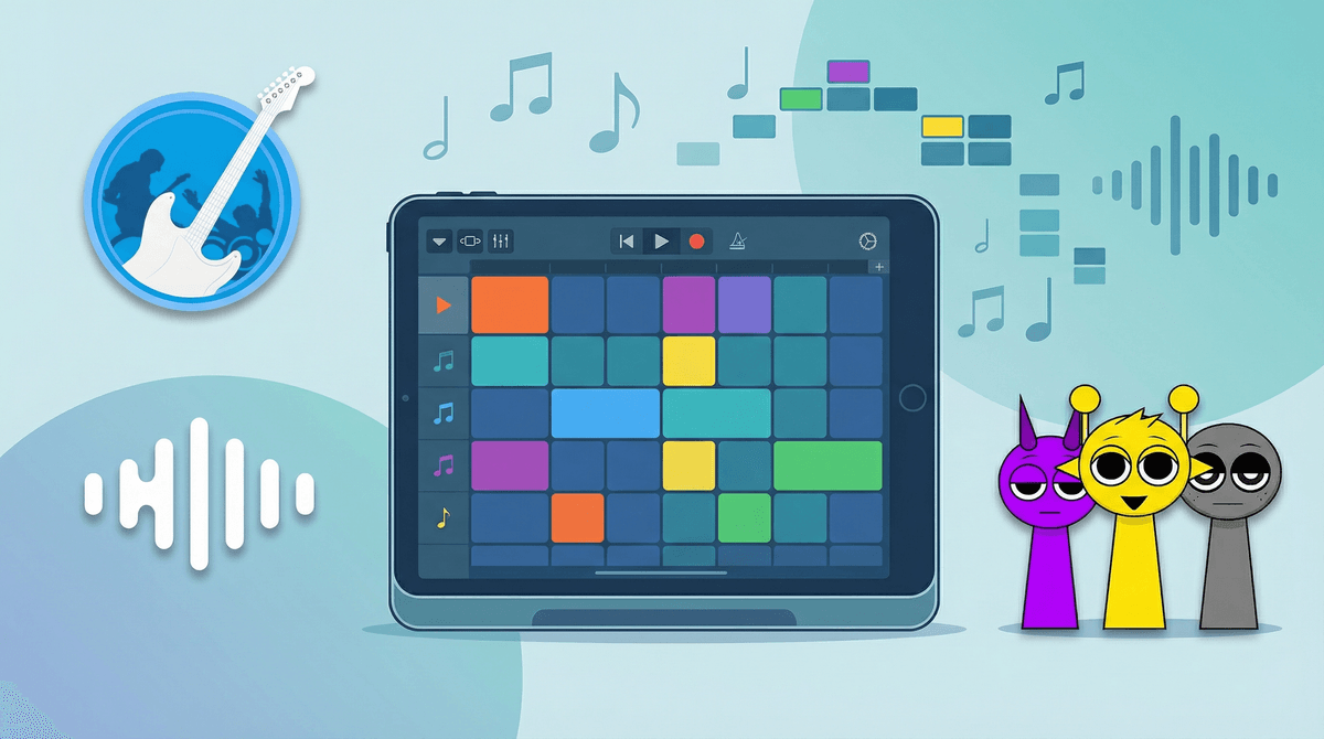 Illustration for Music Fractions & Rhythm: 5 Visual Block Apps for Kids