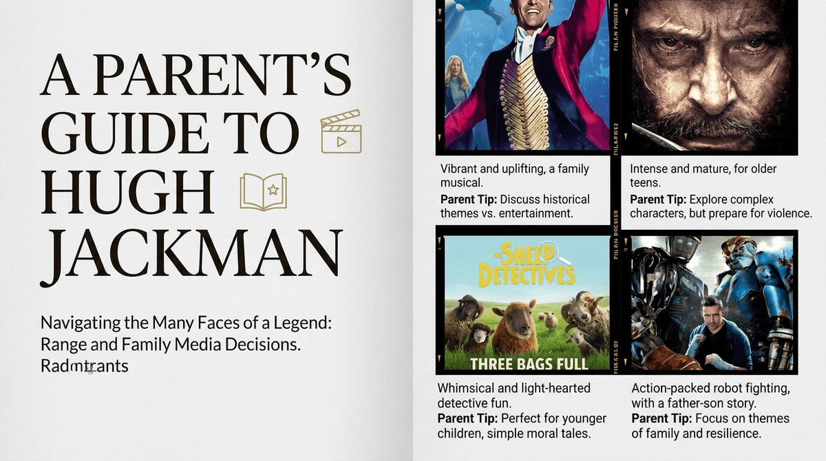 Illustration for Wolverine, Showman, Sheep Detective: A Parent’s Guide to Hugh Jackman
