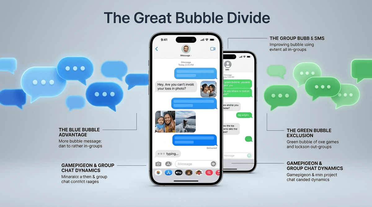 Illustration for The Great Bubble Divide: Why Your Kid is Obsessed with iMessage