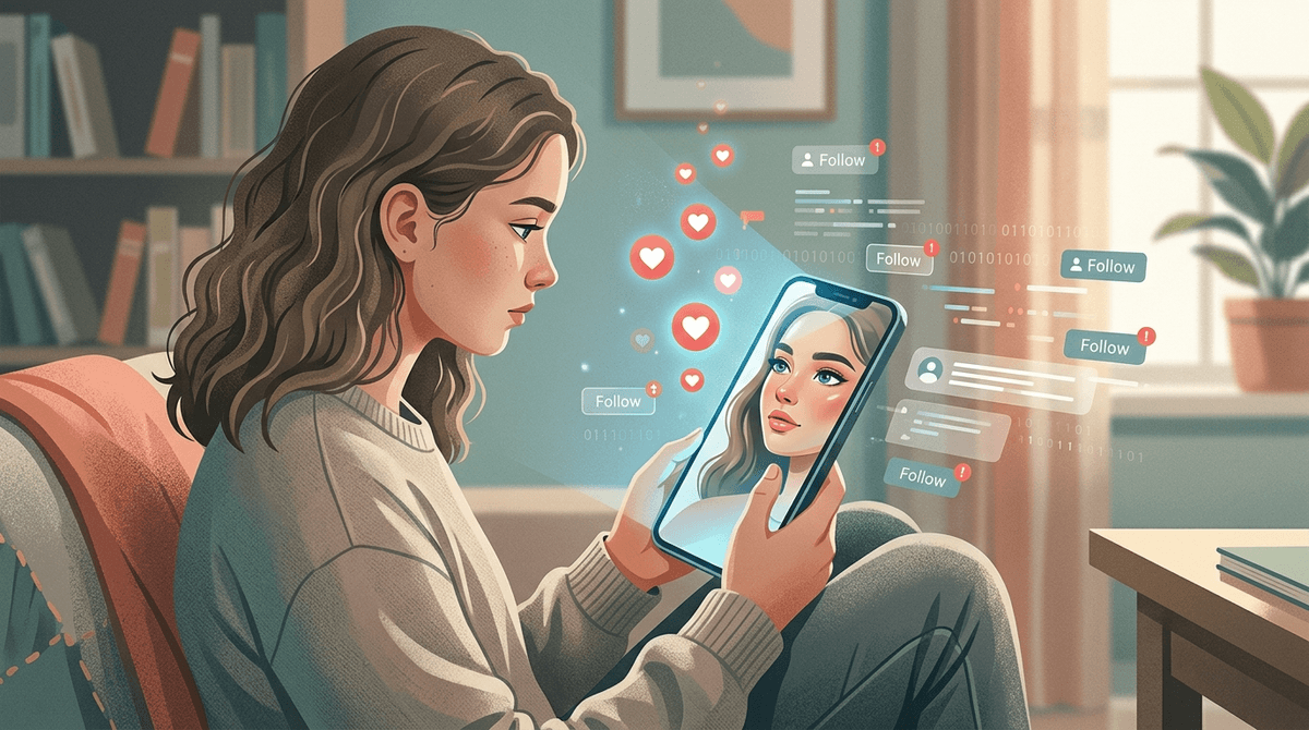 Illustration for The Algorithm’s Mirror: Why the Instagram Explore Page Can Feel Like a Beauty Pageant