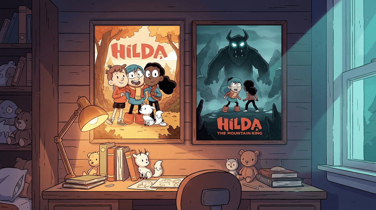 Illustration for Is Hilda and the Mountain King Too Scary for Young Kids?